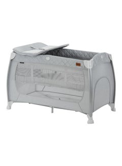 hauck Travel Cots Play N Relax Center Foldable, Wheeled, Newborn Attachment, Changing Top, Side Pocket, Easy To Fold, Tilt - Resistant Design , Modern Style, For Babies Up To 15 Kg - Grey  - Image 1