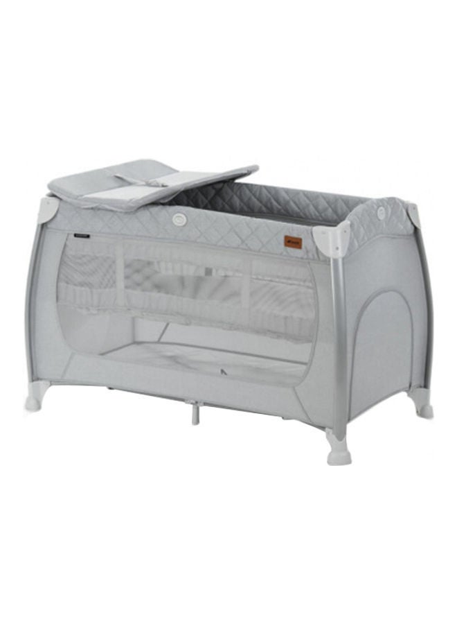 hauck - Travel Cots Play N Relax Center Foldable, Wheeled, Newborn Attachment, Changing Top, Side Pocket, Easy To Fold, Tilt - Resistant Design , Modern Style, For Babies Up To 15 Kg - Grey - Image 1
