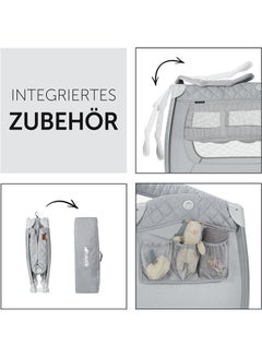 hauck Travel Cots Play N Relax Center Foldable, Wheeled, Newborn Attachment, Changing Top, Side Pocket, Easy To Fold, Tilt - Resistant Design , Modern Style, For Babies Up To 15 Kg - Grey  - Image 3