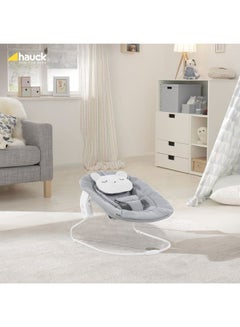 hauck Alpha Bouncer 661833 Baby Rocker High Chair Attachment 2 In 1 Can Be Used From Birth With Cushion And Compatible With Wooden High Chair Alpha + And Beta + Pastel Bear - Grey  - Image 2