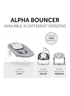 hauck Alpha Bouncer 661833 Baby Rocker High Chair Attachment 2 In 1 Can Be Used From Birth With Cushion And Compatible With Wooden High Chair Alpha + And Beta + Pastel Bear - Grey  - Image 5