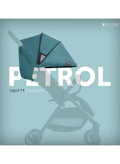 hauck Sun Canopy For Pushchair Swift X, Upf 50 +, 3 Zones With Ventilation Outlets, Individual Summer Look, Easy To Install, Petrol  - Image 5