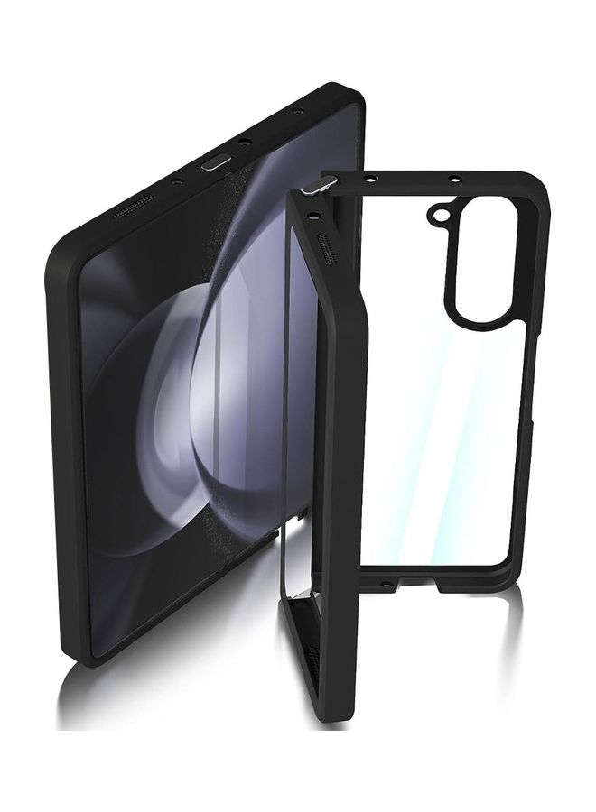 مارجون Samsung Galaxy Z Fold5 Case TPU PC Hybrid Mobile Phone Tempered Glass Clear Cover Black - Image 1