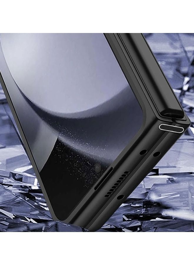 مارجون Samsung Galaxy Z Fold5 Case TPU PC Hybrid Mobile Phone Tempered Glass Clear Cover Black - Image 2