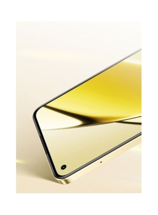هاتف Realme 11 ثنائي الشريحة باللون الذهبي اللامع وذاكرة وصول عشوائي سعتها 8 جيجابايت وذاكرة داخلية 256 جيجابايت يدعم تقنية 5G - إصدار الشرق الأوسط