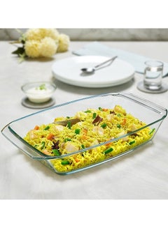 Microwavable Deep Rectangular Dish With Handle -Microwave, Oven And Dishwasher Proof White 1.5Liters