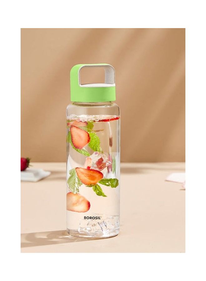 BOROSIL Crysto Glass Bottle With Green Lid- Wide Mouth, Freezer Safe White/Green  - Image 3
