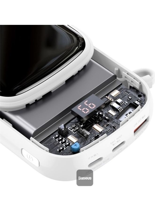 بيسوس Qpow Digital Display Quick Charging Power Bank 20W Built In iP Cable White - Image 3