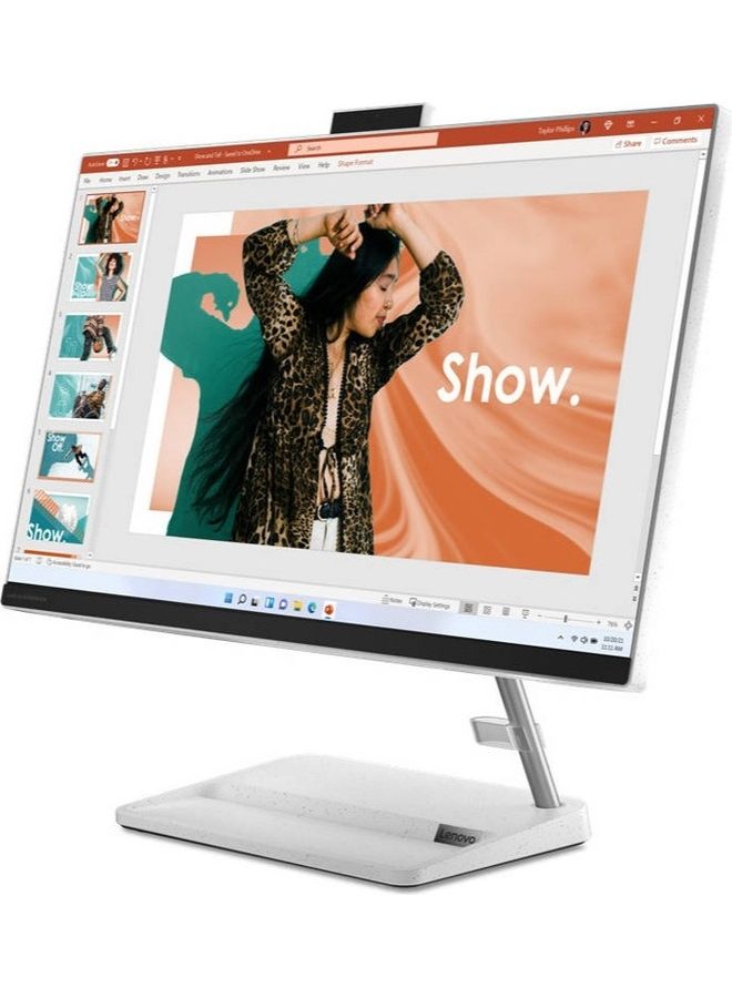 Lenovo - IdeaCentre AIO 3 24IAP7 Desktop, 24 Inch FHD IPS Display, 13Th Generation Intel Corei7-13620, 8GB RAM, 512GB SSD, Intel Iris Xe Graphics, Windows 11 Professional English/Arabic White - Image 1