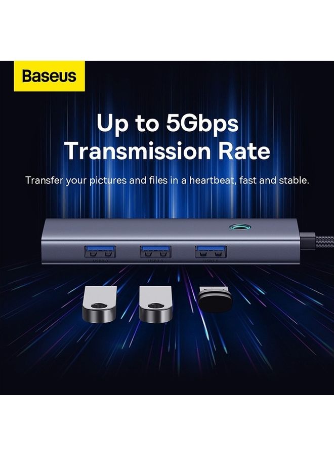 Baseus 5 In 1 Type C Hub USB C Extension Dock To HD 4K 30Hz Video Output 4xUSB 3.0 For Laptop Computer Grey  - Image 5