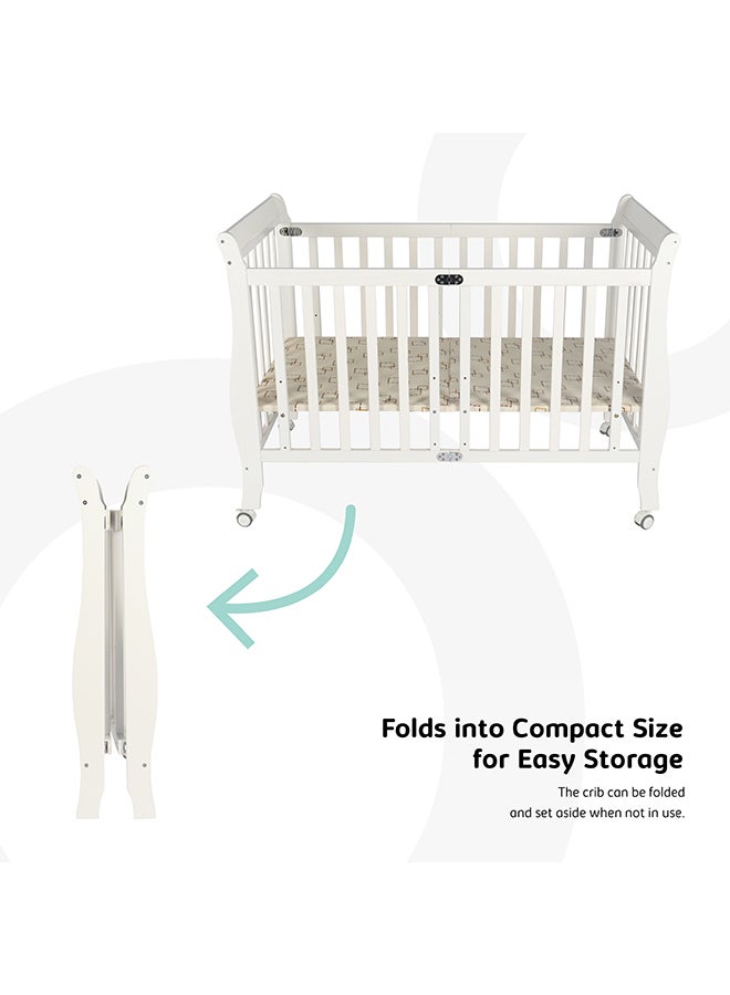 Moon Wooden Window Crib 129x69x96 With Mattress 126x65x7 Cm  - Image 3