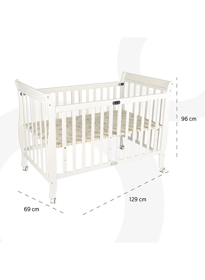 Moon Wooden Window Crib 129x69x96 With Mattress 126x65x7 Cm  - Image 5