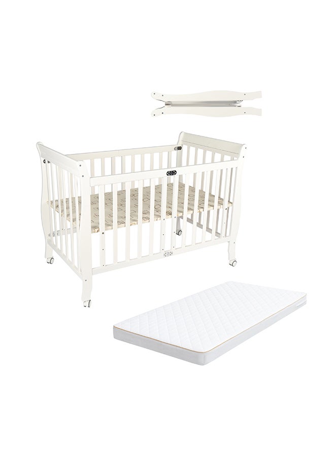 Moon Wooden Window Crib 129x69x96 With Mattress 126x65x7 Cm  - Image 1