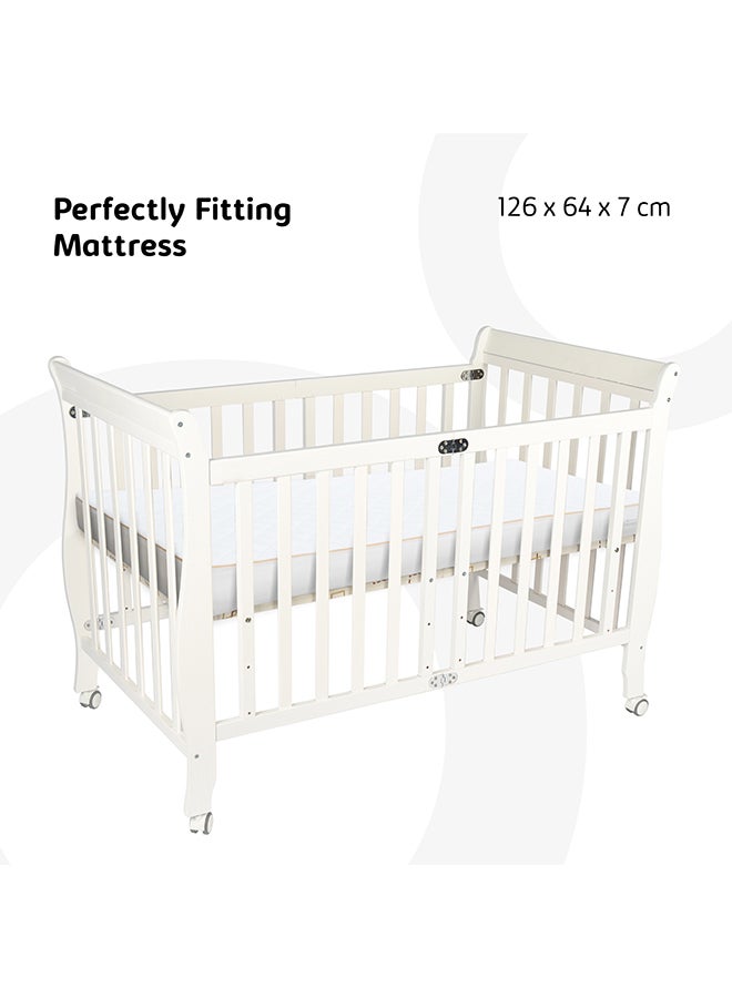 Moon Wooden Window Crib 129x69x96 With Mattress 126x65x7 Cm  - Image 2