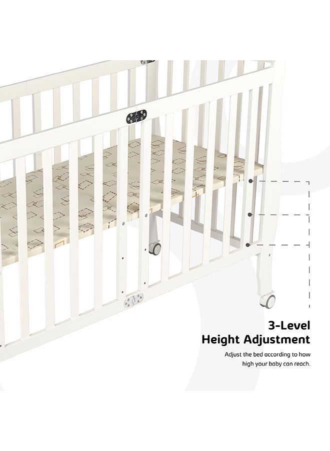 Moon Wooden Window Crib 129x69x96 With Mattress 126x65x7 Cm  - Image 4