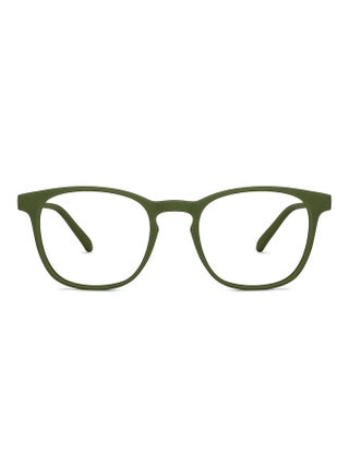 Unisex Green Full Rim Square Zero Power Bluecut & Antiglare Computer Eyeglasses Lb E14058