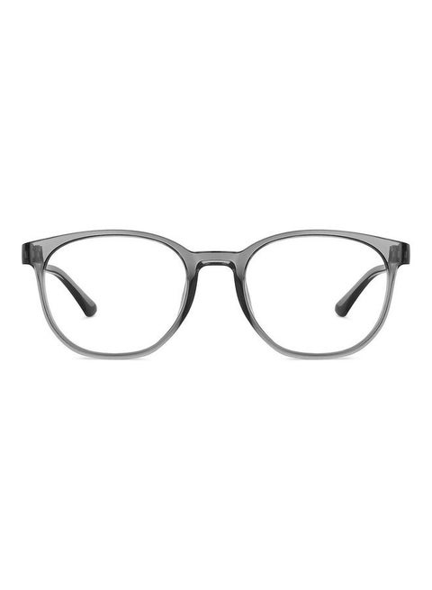 Bluecut & Antiglare Computer Eyeglasses | Grey Full Rim Round Shape | For Men & Women | Medium | Lb E14061