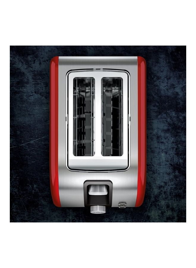 Eed Metallic Design Toaster Defrost And Reheat Function 7 Browning Levels Removable Crumb Tray Stop Button 850.0 W EAT7700R RedSilver