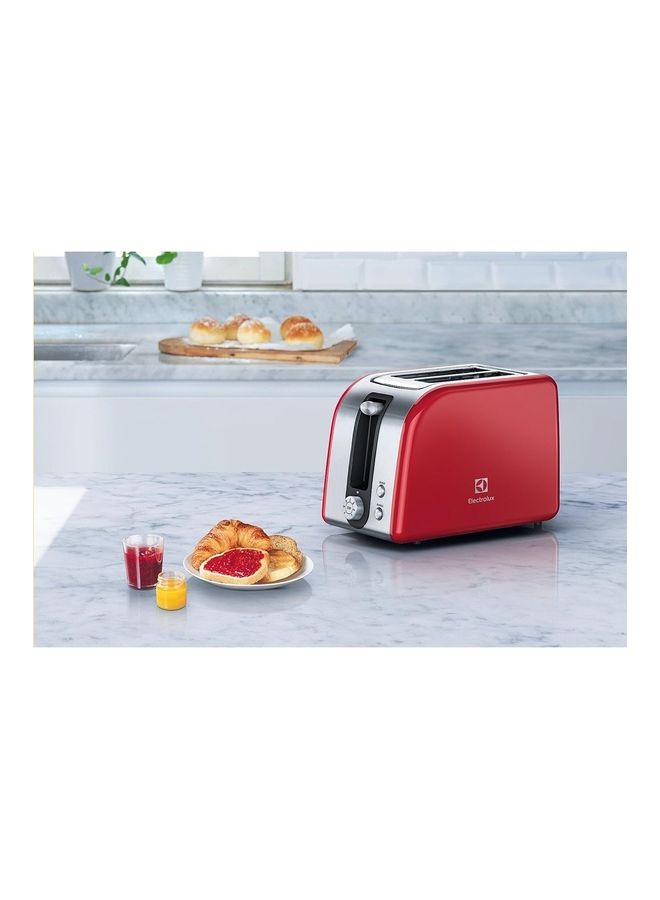 Eed Metallic Design Toaster Defrost And Reheat Function 7 Browning Levels Removable Crumb Tray Stop Button 850.0 W EAT7700R RedSilver