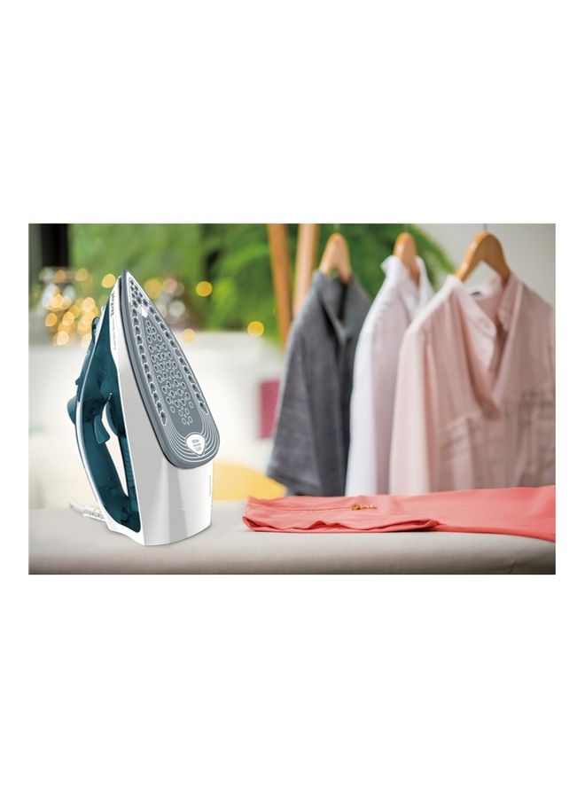 Tefal Express Steam Iron Heating And Efficient Ironing Real Ceramic Soleplate For Fast Gliding 185g Minute Steam Boost Easy To Refill Water Tank Anti Drip 1.0 L 2400.0 W FV2839 BlueWhite - Image 3
