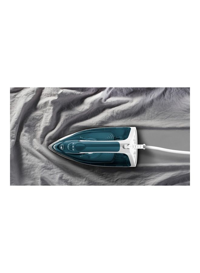 Tefal Express Steam Iron Heating And Efficient Ironing Real Ceramic Soleplate For Fast Gliding 185g Minute Steam Boost Easy To Refill Water Tank Anti Drip 1.0 L 2400.0 W FV2839 BlueWhite - Image 4