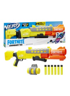 Fortnite Legendary TAC Dart Blaster, Yellow Glow Wrap Design, Includes 6-Dart Mega Drum and 6 AccuStrike Mega Darts, Pump Action - v1692694939/N53430914A_1