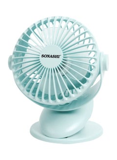 SONASHI 4 Inch Rechargeable Mini Fan With 3 Speeds | Continuous Working Of 1 Hour(High), 2.5 Hours(Mid) & 4 Hours(Low) | 5V Usb Charge With Overcharge Protection | Portable SRF-104N Blue  - Image 1
