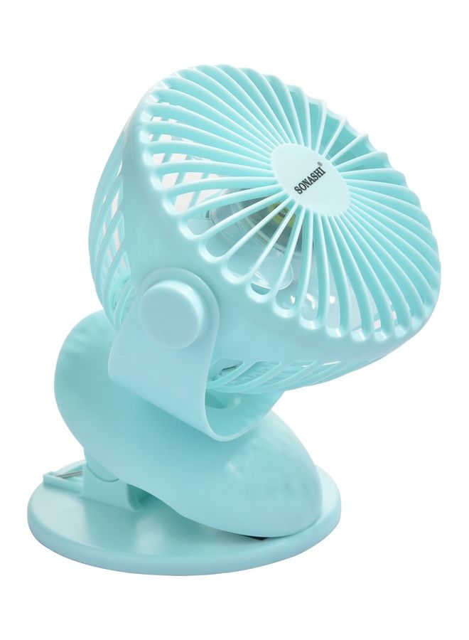 SONASHI - 4 Inch Rechargeable Mini Fan With 3 Speeds | Continuous Working Of 1 Hour(High), 2.5 Hours(Mid) & 4 Hours(Low) | 5V Usb Charge With Overcharge Protection | Portable SRF-104N Blue - Image 1