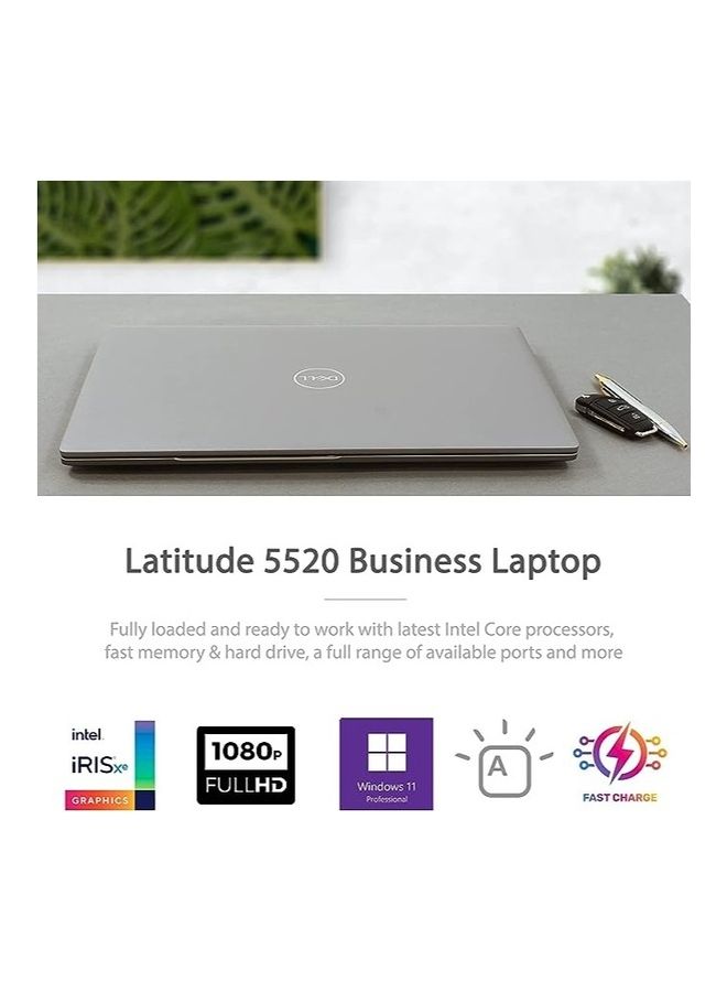 DELL - Latitude 5520 Business & Professional Laptop With 15.6-Inch Display, Core i7-1185G7 Processor/32GB RAM/1TB SSD/Windows 11 Pro With Numeric Keyboard English/Arabic Silver - Image 1