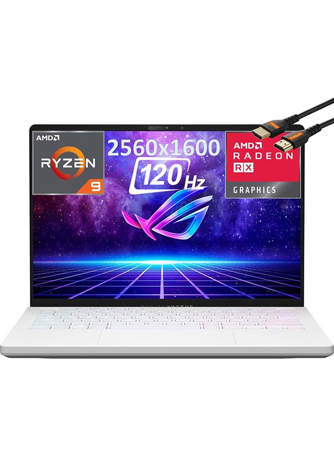 ROG Zephyrus 14 (Upgraded Version) Laptop With 14-Inch Display, AMD Ryzen 9 6900HS Processor/16GB RAM/1TB SSD/AMD Radeon RX 6700S Graphics Card/Window 11 Home With HDMI Cable English White