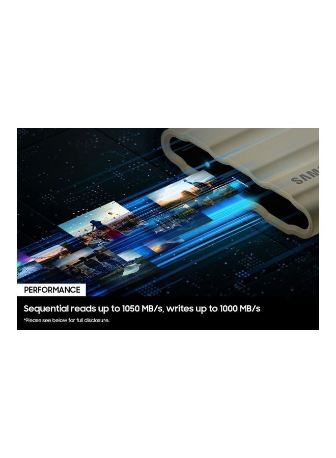 Samsung - T7 Shield Portable SSD, up-to 1050MB/s, USB 3.2 Gen2, Rugged, IP65 Water & Dust Resistant, for Photographers, Content Creators and Gaming, External Solid State Drive (MU-PE2T0R/WW) Blue 2.0 TB - Image 1