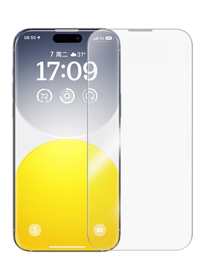 بيسوس iPhone 15 Pro 6.1 بوصة 9H Diamond Series تغطية كاملة HD واقي شاشة من الزجاج المقوى مع مجموعة تنظيف وأداة تثبيت EasyStick  - Image 1