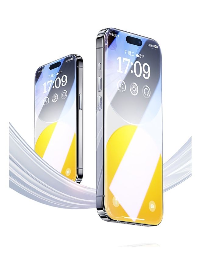بيسوس iPhone 15 Pro 6.1 بوصة 9H Diamond Series تغطية كاملة HD واقي شاشة من الزجاج المقوى مع مجموعة تنظيف وأداة تثبيت EasyStick  - Image 2