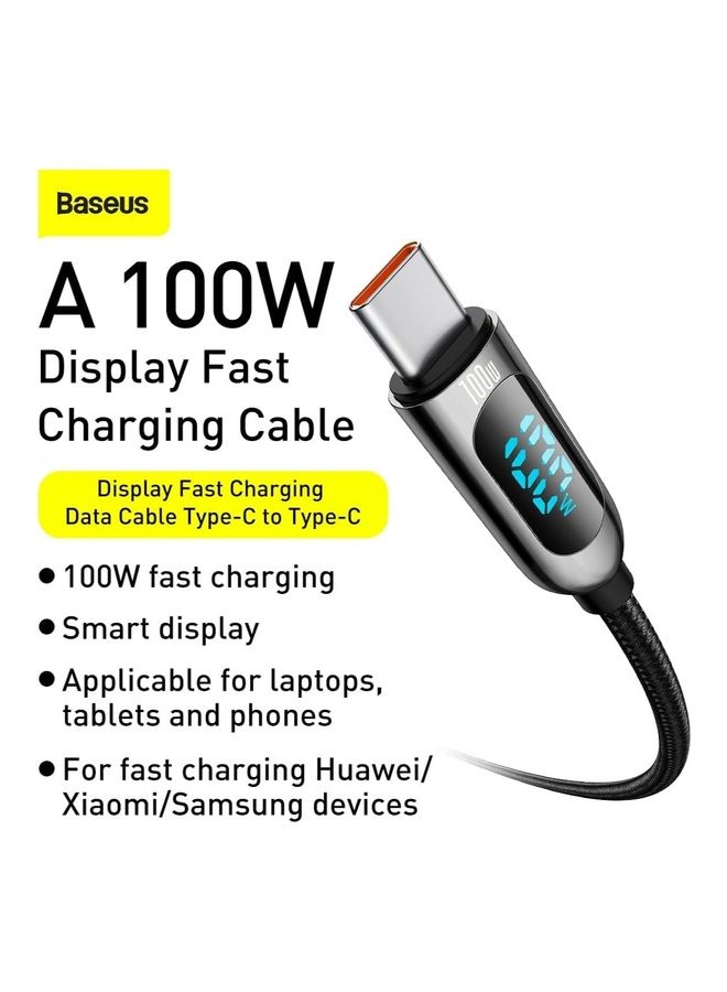 Baseus USB C Cable 1M, Nylon Braided 100W Power Delivery PD Fast Charge Cable USB C to USB C for iPhone 15 Pro/15 Pro Max/15/15 Plus, iPad mini 6, MacBook Pro/Air, iPad Pro, Samsung S23+, Huawei Mate X3, Black Black  - Image 2