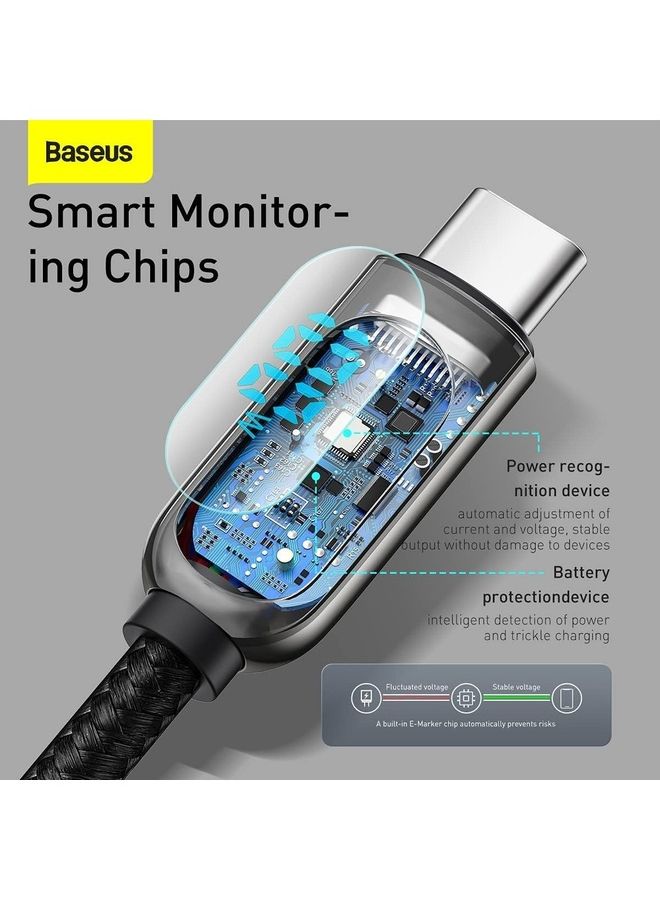 Baseus USB C Cable 1M, Nylon Braided 100W Power Delivery PD Fast Charge Cable USB C to USB C for iPhone 15 Pro/15 Pro Max/15/15 Plus, iPad mini 6, MacBook Pro/Air, iPad Pro, Samsung S23+, Huawei Mate X3, Black Black  - Image 3