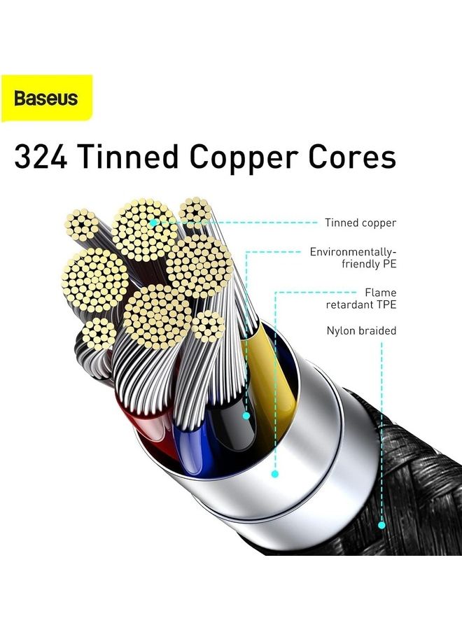 Baseus USB C Cable 1M, Nylon Braided 100W Power Delivery PD Fast Charge Cable USB C to USB C for iPhone 15 Pro/15 Pro Max/15/15 Plus, iPad mini 6, MacBook Pro/Air, iPad Pro, Samsung S23+, Huawei Mate X3, Black Black  - Image 4