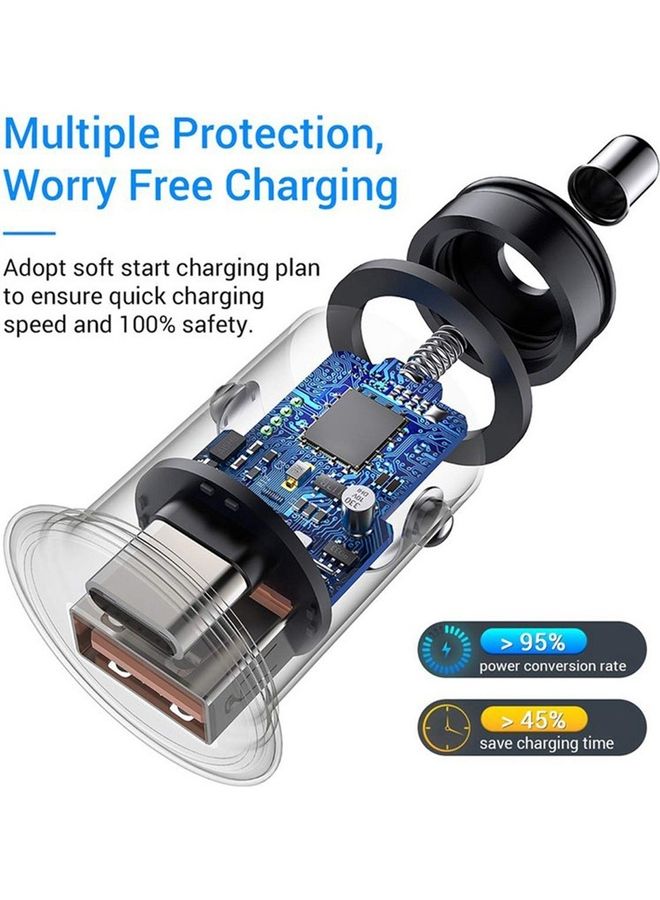 OFFBEAT Duo 65W QC 3.0 Plus PD 20W USB A And Type C Super Fast Car Charger Compatible With iPhone, Samsung, Macbook, Laptops, Tablets White  - Image 5
