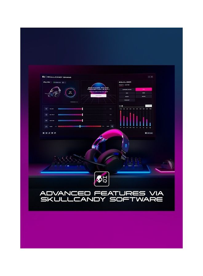 Skullcandy Skullcandy SLYR Pro Wired Over-Ear Gaming Headset for PC, PlayStation, PS4, PS5, Xbox - Black/Multicolour Digi-Hype  - Image 5