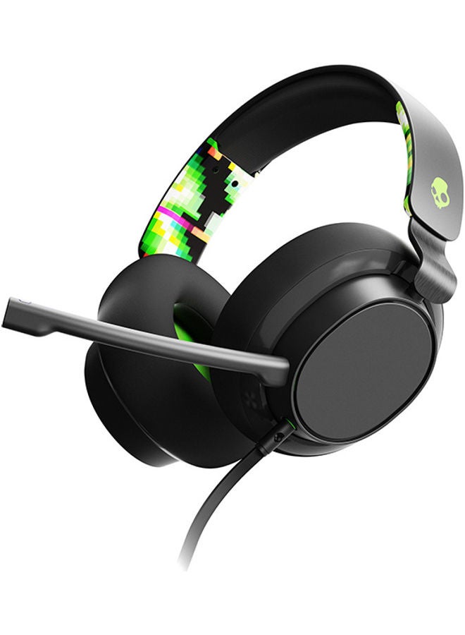 Skullcandy - Skullcandy SLYR Wired Over-Ear Gaming Headset for PC, PlayStation, PS4, PS5, Xbox - Black/Green Digi-Hype - Image 1