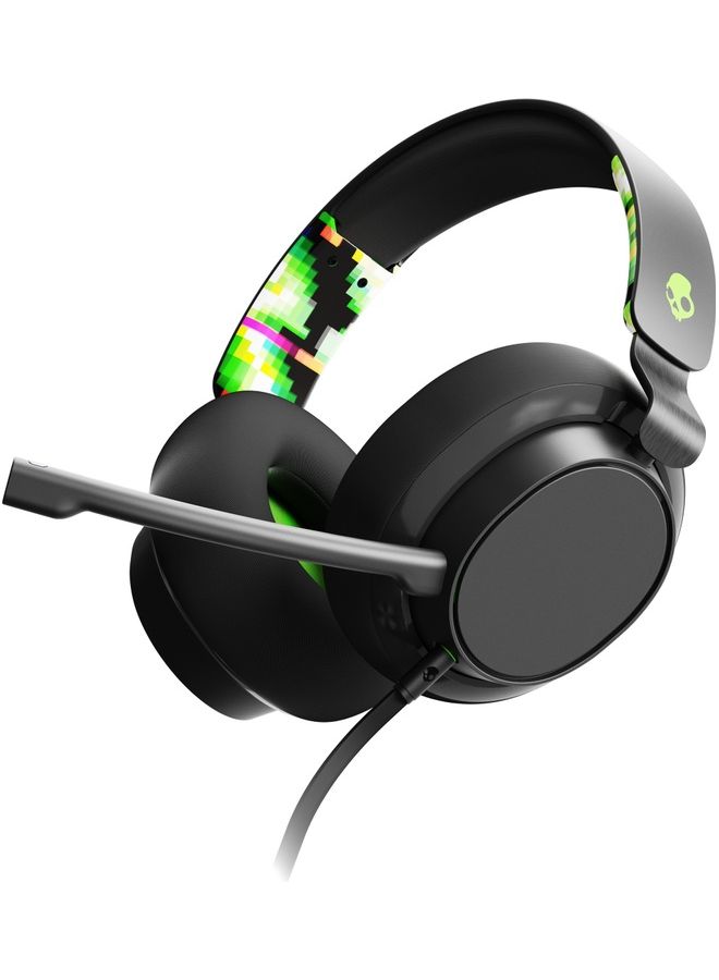 Skullcandy - Skullcandy SLYR Wired Over-Ear Gaming Headset for PC, PlayStation, PS4, PS5, Xbox - Black/Green Digi-Hype - Image 1