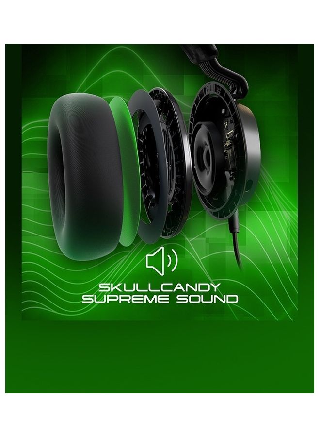 Skullcandy - Skullcandy SLYR Wired Over-Ear Gaming Headset for PC, PlayStation, PS4, PS5, Xbox - Black/Green Digi-Hype - Image 1