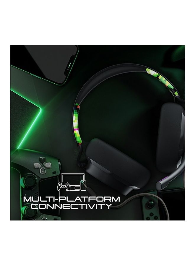 Skullcandy - Skullcandy SLYR Wired Over-Ear Gaming Headset for PC, PlayStation, PS4, PS5, Xbox - Black/Green Digi-Hype - Image 1