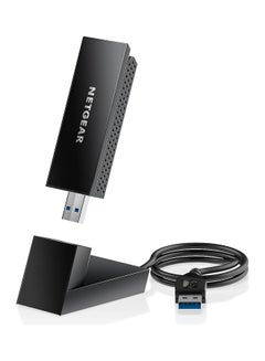 Nighthawk WiFi 6E USB 3.0 Adapter (A8000) | AXE3000 Tri-Band Wireless Gigabit Speed ​​(up to 3Gbps) | New 6GHz band | for windows pc Black