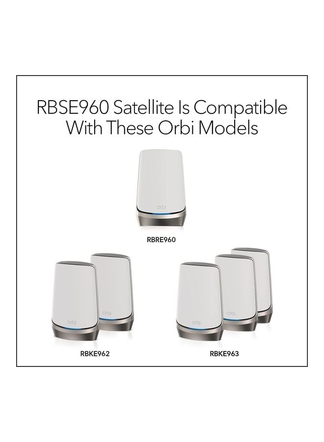 NETGEAR - RBSE960-100APS Orbi 960 Series Quad-Band WiFi 6E Mesh Add-On Satellite White - Image 1