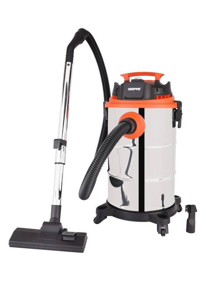 GEEPAS Vacuum Cleaner, 30L Dust Bag Capacity, 5M Cord Length, 3 In 1 Function, Wet, Dry And Blow, Powerful Suction, Perfect For Home, Office, Apartments, Easy To Move 1400 W GVC19032 Silver  - Image 1