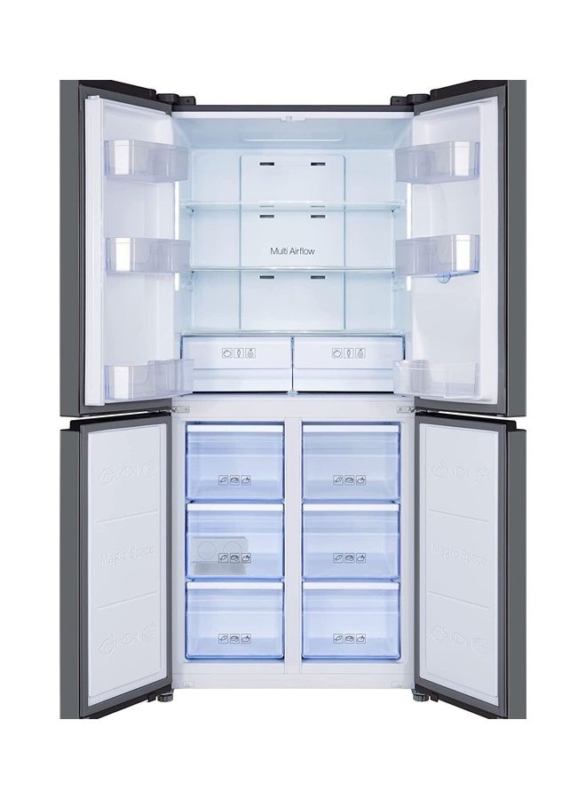 TCL - 4 Door Side By Side Refrigerator, French Door Fridge With Bottom Freezer, Total No Frost, Inverter Compressor, LED Display With Touch Button Control, Interior LED Light P560CDN Silver - Image 1