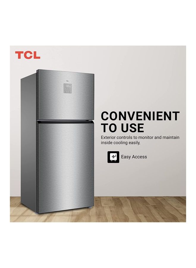 TCL Double Door Top Mount Refrigerator, Total No Frost Fridge And Freezer With LED And Touch Control, Interior LED Light And Large Crisper With Humidity Control P700TMN Silver - Image 3