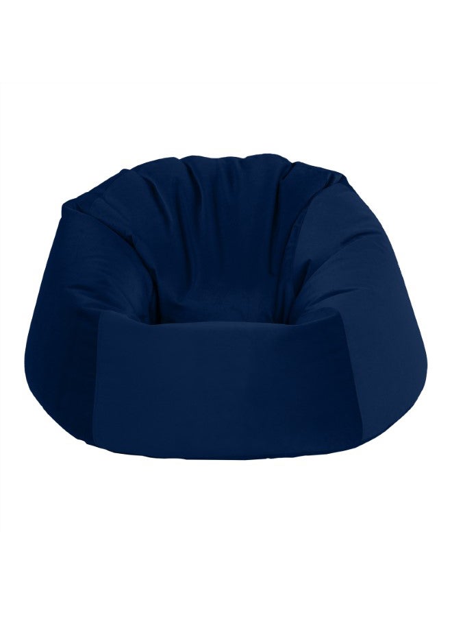 In-House Niklas | Velvet Bean Bag Chair Dark Blue Meduim - Image 2