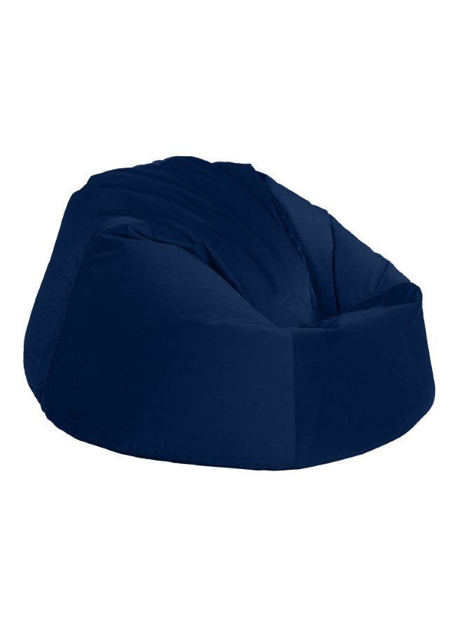 In-House Niklas | Velvet Bean Bag Chair Dark Blue Meduim - Image 3