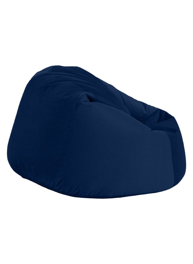 In-House Niklas | Velvet Bean Bag Chair Dark Blue Meduim - Image 4